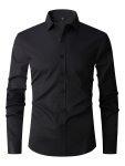 Classic Design Shirt Men's Semi-formal Button Up Lapel Long Sleeve Shirt For Spring Summer Business