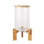 Glass Grain Dispenser With Bamboo Accents 5L