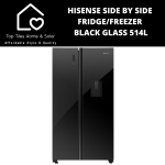 Hisense Black Mirror Glass Total No-frost Side By Side Fridge - 514L Water Dispenser