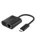 Belkin Connect Usb-c To Ethernet + Charge Adapter 100W W/gigabit Ethernet Port And Usb-c Port - 10/100/1000 Mbps For Fast Internet Connection - Compatible
