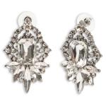 Silver Diamante Cluster Stud Earrings