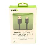 GIZZU USB2.0 A To Usb-c 2M Cable Black