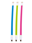 WHIZZY Pink Blue & Green Designer 3 Pack Micro USB Charge Cable