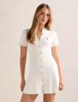 Violetta Stitch Interest MINI Dress - 18 Cream