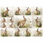 Decoupage Paper Meadow Hare
