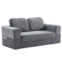 Grey 2-3 Seater Convertible Sleeper Sofa Bed 200CM Folding Couch