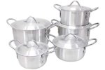 Smte 10 Piece Aluminum Pot & Lid Cookware Set Prime With Keychain