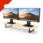 Reject Table Shelf Ergonomic Dual Monitor Riser Or Laptop Stand - Natural Birch