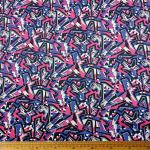 Scuba Digital Print Blue Pink Black & White Abstr