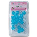 Fashion Hair Plastic Crystal Beads - Blue And Clear