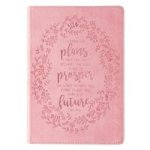 Journal: I Know The Plans In Pink - Jeremiah 29:11 Leather Fine Binding