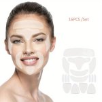 16PCS Silicone Wrinkle Patches Set - Reusable Facial Neck & Eye Strips For Smoothing Skin Lines - Fragrance-free Skincare Tools