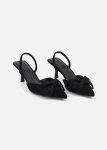 Pointy Embellished Bow Slingback Court Shoes