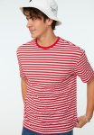 Oversized Stripe T-Shirt - Red