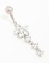 Titanium Cubic Zirconia Butterfly Drop Belly Piercing