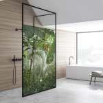 Monkey Finger Leaf Shower Vinyl Panel Sticker