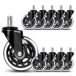 10PCS Office Chair Wheels Smooth & Quiet Rolling Casters Universal Fit 11MM