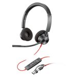 Polo Poly Blackwire 3320 Stereo Ms Teams Certified Usb-c Headset + Usb-a Adapter