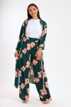 Ladies Hudson 2 Piece Printed Pants & Kimono Summer Set With Free Bodysuit To Match