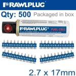 Pins For Concrete 2.7MMX17MM X500 Per Box + 1 Fuel Cell