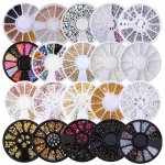 Nail Art Decorations Kit Star & Moon Hollow Alloy Studs Rhinestones & Pearls Rivets Assorted 3D Nail Charms For Manicure Diy Cra
