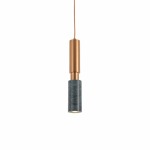 Swag Metal And Marble Pendant Light Green Black White - White
