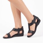 T-bar Flat Sandal - 12886 - Black - 9