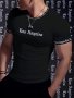 Men's Letter Print Muscle Fit T-shirt Men's Compression T-shirt Breathable For Running Shaping And Cycling