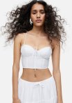 Cropped Bustier Top - White