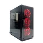 Redragon Daimondstorm Tempered Glass FRONT SIDE|3 X Rgb Fan|atx micro Atx - Black - RD-CA903