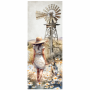 WD3376 Tear Resistant Door Print Lady Windmill Daisy