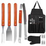 Wooden Braai Set With Apron Braai Bbq Grill Utensil Tool Set