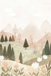Watercolour Valley - Wall Art Print - A1
