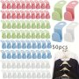 50PCS Space-saving Closet Organizer Hooks Set - Durable Easy-attach Hanger Connectors For Home & Dorm Storage Solutions