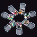 5PCS 3.4CM MINI Plastic Storage Containers Box Portable Pill Holder Storage Organizer Jewelry Packaging For Earrings Rings Small