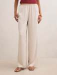 Sara Satin Wide Leg Pants - 16 Cream