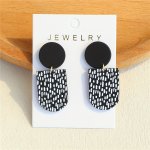 White Pattern Black Dangle Earrings Retro Bohemian Style Acrylic Jewelry Delicate Gift For Women