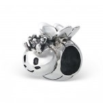 C113-C10223 - 925 Sterling Silver European Bead Bee With Crown