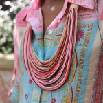 Multi String Necklace - Pink Free