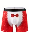 Men's Christmas Bowtie Digital Print Soft Comfortable Breathable Slightly Stretch Boxer Briefs Underwear