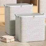 Large Capacity Storage Bin With Handles - Non-woven Fabric Organizer For Clothes Blankets & More - Fashionable Wardrobe Solution