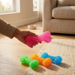 Tpr Spiky Bone Dog Chew Toy With Squeaker