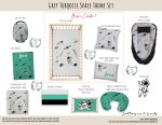Cot Duvet Bedding Grey Turquoise Space Theme Set