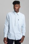 Recycled Cotton Oxford Stripe Shirt - Blue - Double Extra Large Blue