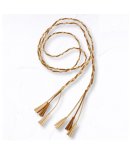 Braided Tassel Suede Belt - Cream Free