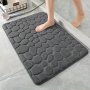 1pc Soft And Comfortable Memory Foam Bath Rug With Cobblestone Embossment - Rapid Water Absorbent And Washable - Non-Slip Bathroom Accessories