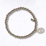 Diamante Charm Beaded Bracelet - Silver Free