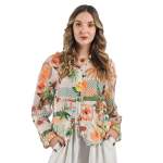 Tropical Leopard Print Shirt - Green L xl