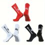 3-Pack Athletic Crew Performance Sports Mid-Calf Socks With Silicone Anti-Slip Grips Breathable Durable Knit Fabric 95% Polyester 5% Spandex Hand Wash - Alphabet Design