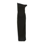 Black Spiral Trim Slinky Dress